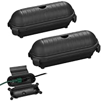 Caja Protectora para Enchufes IP44 Caja Estanca 2 Caja Enchufes Exterior Ideal para el Jardín-Distribuidor de Corriente…